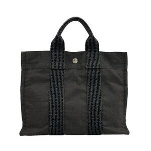 HERMES Her Line Tote PM Gray Polyamide Polyester Tote Bag